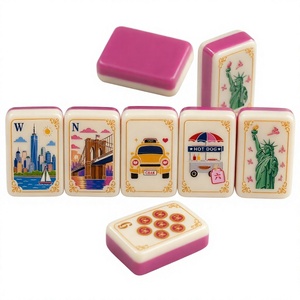En gros, Ensemble de voyage de luxe portable en acrylique orange gravé, 160 tuiles, pour 4 joueurs, Mahjong Divertissement Carpe Porte-Bonheur Blanche - Product Image 3
