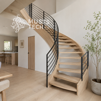 Escalier Courbé de Luxe au Design Élégant pour Projet OEM/ODM – Production de Qualité Supérieure