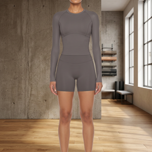 Chemises de compression respirantes pour femmes, imprimées sur mesure, protection UV UPF 50+, en spandex/nylon, manches longues, coupe ajustée, col rond - Product Image 3