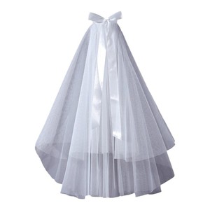Court papillon arc ruban ceinture voile avec pince à <span class=keywords><strong>cheveux</strong></span> style simple <span class=keywords><strong>mariage</strong></span> voile mariée accessoires casque - Product Image 5