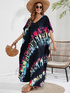 Robes Kaftan pour femmes, <span class=keywords><strong>grande</strong></span> <span class=keywords><strong>taille</strong></span>, <span class=keywords><strong>robe</strong></span> de plage d'été avec imprimé et motif de bain - Product Image 2