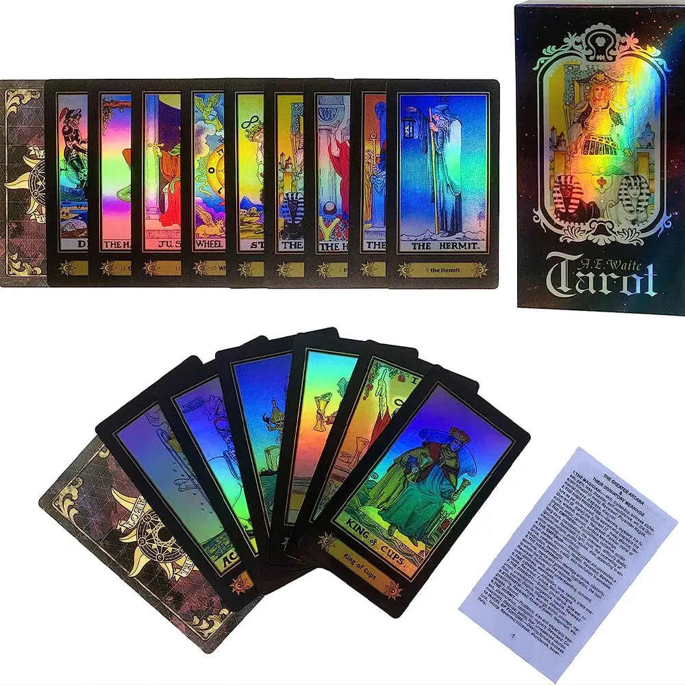 Özel baskı kızdırma arapça kutsal tezahür kozmik Cartas Tarot kartları rehber ile