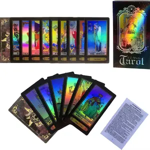 Tùy chỉnh in ấn Glow Arabic thánh biểu hiện vũ trụ cartas Tarot thẻ với sách hướng dẫn