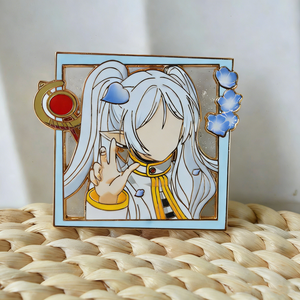 Badge en émail personnalisé par le fabricant, motif dessin animé, multicolore, à paillettes liquides fluantes, émail souple et dur - Product Image 1