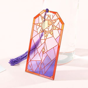 Signets en acrylique baroque personnalisés |   Rose <span class=keywords><strong>Soleil</strong></span> et Lune Violet |   Marque-pages pour les amoureux des livres - Product Image 6