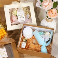 Boîte cadeau rigide transparente avec fenêtre, en carton gris texturé spécial et raphia – Simple, pour anniversaire/mariage/cosmétiques