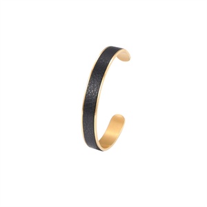 Fashion Jewelry <b>Bracelets</b> Bangles Stainless Steel <b>Leather</b> Cuff <b>Bracelets</b> Women - Product Image 2