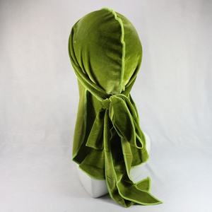 HZM-18113 personnalisé velours <span class=keywords><strong>Durag</strong></span> multicolore pour votre choix longue queue Premium brillant <span class=keywords><strong>Durag</strong></span> - Product Image 1