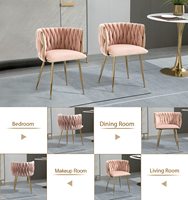 Mobilier de Restaurant, café, chaise nordique, velours moderne, luxe, pied en métal, chaise de salle à manger, chaises de salle à manger