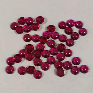 5 #   Corindón Rubí, Forma Redonda, Cabujón de Base Plana, Gema Sintética Suelta para Joyería - Product Image 5
