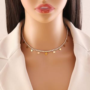 Women's Stainless Steel Non-Fading Star Pendant Necklace Bracelet Wedding Party Engagement <b>Jewellery</b> <b>Set</b> with Zircon Gift - Product Image 2