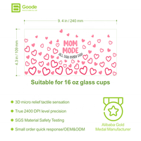 Autocollants Goode Cup Wraps imprimés, motif dessin animé, imperméables, pour la fête des mères, écologiques, durables, ambiance festive, pour gobelet 16oz, UV DTF