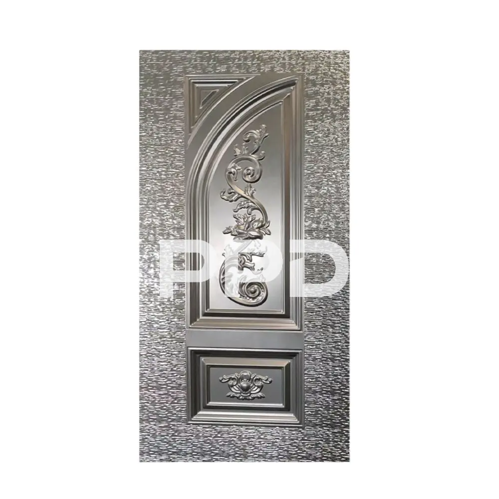 Nouveau design feuille estampée pour porte en métal porte en fer décoratif pour entrée principale peau de porte pour porte