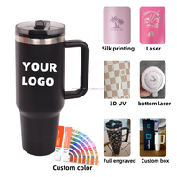 Logo personnalisé 40OZ arc-en-ciel gobelet poignée en acier inoxydable sous vide Sport de plein air PROTOUR FLIP STRAW TUMBLER tasses de voyage tasses