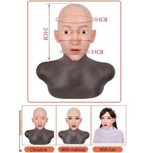 Masque réaliste de <span class=keywords><strong>travesti</strong></span>, masque féminin, couvre-tête en silicone intégral, accessoires de travestissement, homme en femme, visage féminin, fête d'Halloween - Product Image 5