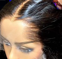 Perruque courte bob en cheveux humains, ondulée, pré-épilée, avec dentelle HD 13x4 sans colle, ligne de cheveux en M, couleur brun roux ombré, modèle Lagos