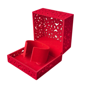 Sang Trọng Thanh Lịch Cổ Đồ Trang Sức Cổ Điển Lưu Trữ Hoa Hồng Đỏ Trái Tim Nhung Vải Quà Tặng Hộp Đồ Trang Sức Cho Phụ Nữ - Product Image 2