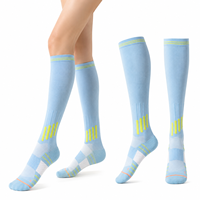 Chaussettes de sport pour hommes antidérapantes, anti-transpiration, à compression, soutien professionnel du mollet, hauteur genou, mélange 62% nylon, écologiques, pour la course à pied
