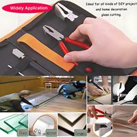 Ensemble d'outils de coupe pour verre en acier avec sac à fermeture éclair en cuir comprenant une pince coupante pour verre d'alimentation en huile