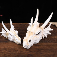 Statue de crâne de dragon en résine au design vintage SKS09, idéale pour la décoration d'automne, décoration artistique de galerie, ornement de table