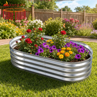 Jardinière carrée moderne de 1,2 m en acier galvanisé, résistante aux intempéries, grande surface de plantation pour l'extérieur