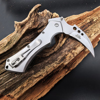 Outdoor Selbstverteidigungs-Warwolf-Sichel Klappbares Edelstahl-Multifunktionsmesser Tödliches Sichelmesser Modell mit Glatter Klinge für Gartenpflege