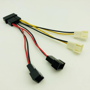4Pin Molex至3Pin风扇电源计算机冷却风扇电源线束电缆12v * 2/5v * 2用于PC机箱风扇电缆 - Product Image 1