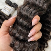 Pelucas de Cabello Brasileño Pre-Plucked con Ondas Profundas, Encaje Frontal HD 13x6, Grado 12A, Virgen, Doble Trama, Sin Pegamento, Extensiones de Cabello Largo DEJAVU