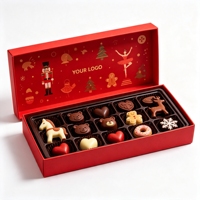 Boîte cadeau de Noël rouge à prix d'usine, emballage en carton rigide personnalisé imprimé pour cadeaux de fêtes, vente en gros