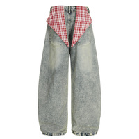 Pantalones Vaqueros LEDUO para Hombre, Cintura Media, Estilo Patchwork, Transpirables, Casuales, Estilo Urbano, Corte Holgado