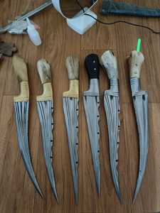 Mango de asta de ciervo de madera Original hecho a mano de primera calidad mejor acero de Damasco de alto carbono supervivencia al aire libre caza Camping cuchillos - Product Image 3