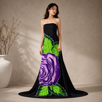 Sari Pari de haute qualité pour femme, 100 % rayonne, une pièce, motif floral, fait main, bordure contrastante, texturé, maillot de bain frais, paréo de plage