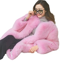 2022 Thời Trang Mùa Đông Phổ Biến Màu Hồng Lady Yêu Thích Giá Rẻ Bán Buôn Mềm Mại Thoải Mái Full Skin Fox Faux Fur Coat Phụ Nữ