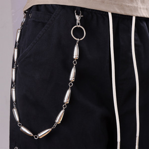 โซ่คล้องกางเกงรูปทรงกระสุนชั้นเดียว โซ่คาดเอวโลหะผสมสังกะสี เครื่องประดับแฟชั่นลำลอง - Product Image 1