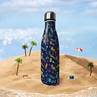 Bouteille d'eau graffiti d'été personnalisable de 17 oz pour cadeau d'anniversaire thermos portable en acier inoxydable souvenir de haute qualité