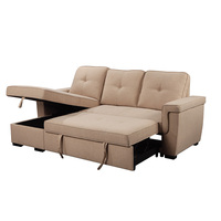 Großhandel Hochwertiges Europäisches Zweisitzer-Stoffsofa mit Armlehne, USB-Anschluss, Stauraum, L-förmiges Schlafsofa, Modernes Design, Langlebig