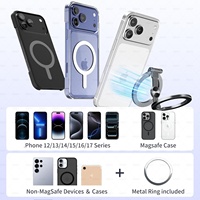 Support de téléphone magnétique double face à rotation 360° compatible avec les supports de voiture du fabricant, accessoires pour téléphone, support de téléphone anti-stress