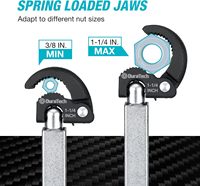 Clé télescopique pour lavabo, clé de lavabo réglable de 3/8'' à 1-1/4'' avec mâchoires de 10'' à 17'' et manche extensible pour espaces restreints