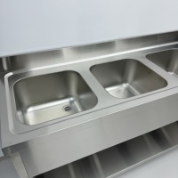 Table de préparation en acier inoxydable 304 avec évier pour restaurant, prix usine, résistante à la corrosion chimique