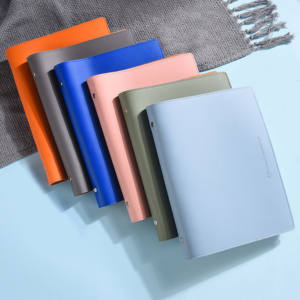Copertina morbida A5 notebook LOGO personalizzato PU leather student happiness 6 raccoglitori ad anelli gift planner office diary - Product Image 6