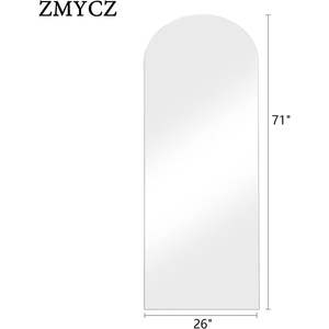 Espejo de pie arqueado ZMYCZ sin iluminación, de cuerpo entero, 71x26, blanco, sin marco, para vestidor, decoración del hogar y maquillaje - Product Image 4