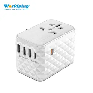 Worldplug Fast USB Wall Charger Worldwide Universal Plug Adaptor 45W PD Charging Travel Adapter