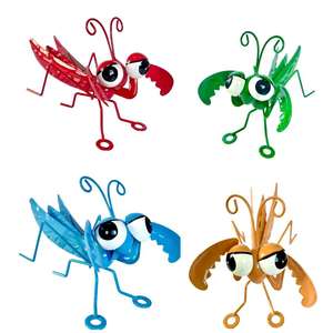 Ornements Mantis Crafts, style européen, insectes tropicaux en fer, fleurs d'extérieur, sculpture de paysage de jardin, décoration de cour - Product Image 1