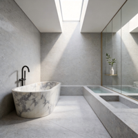 Baignoire de luxe en marbre naturel Calacatta Viola YUSHI, polie à la main, en pierre naturelle, pour intérieur de villa de luxe
