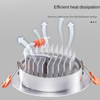 Spot LED de plafond moderne en aluminium à intensité variable 3W/5W/7W/9W/12W/18W, découpe de 90 mm, IP65, angle de faisceau de 120°, garantie 3 ans, CRI élevé 80