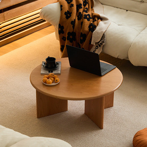 Stile nordico giapponese in <span class=keywords><strong>legno</strong></span> massello di piccole dimensioni circolare pietra ciliegio per il salotto tavolo tavolo tavoli da pranzo - Product Image 1