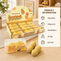 Jouet Squishy Cacahuète à Remontée Lente en PU, Jouet Anti-Stress à Presser, Fidget Sensoriel de Bureau pour Enfants et Adultes