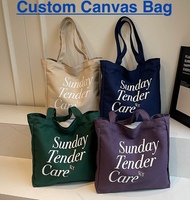 Tas Belanja Kanvas Tebal 20oz Minimalis Custom Personalized MOQ Rendah, Dapat Dicuci, Cocok untuk Hadiah Perusahaan