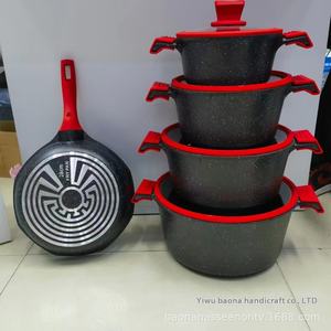 Ensemble de Cuisson de Luxe Antiadhésif en Aluminium de 17 Pièces, Casserole à Soupe avec Spirale pour Cuisinière à Gaz, Batterie de Cuisine Haut de Gamme Amovible en Métal Classique - Product Image 4