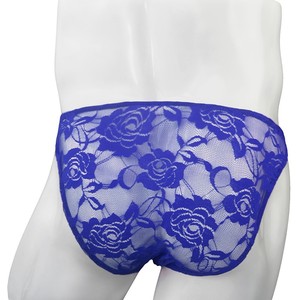 กางเกงในชายตาข่ายระบายอากาศได้ดีสีฟ้าลูกไม้สีฟ้ากุหลาบ - Product Image 4